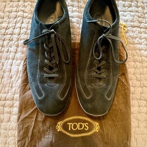 Tod's Men's Black Suede Lace-Up dress shoes
